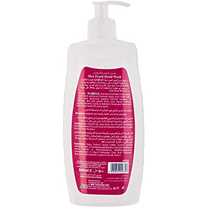 Cool & Cool ANTIBACTERIAL MAX FRESH HAND WASH 500 ML - CONVENIENT TRAVEL SIZE, VITAMIN E INFUSED & GENTLE SKIN CLEANSER - Image 2